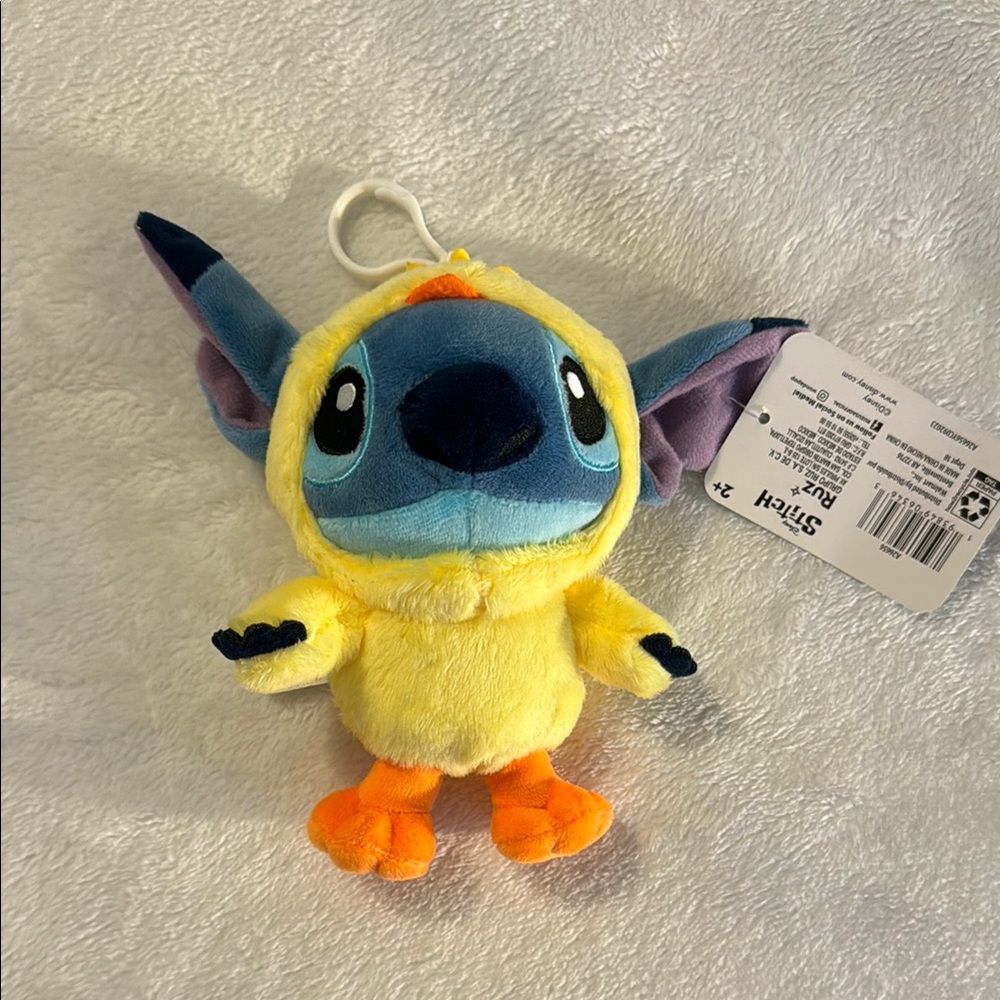 Disney Stitch Plush Keychain - Yellow and Blue